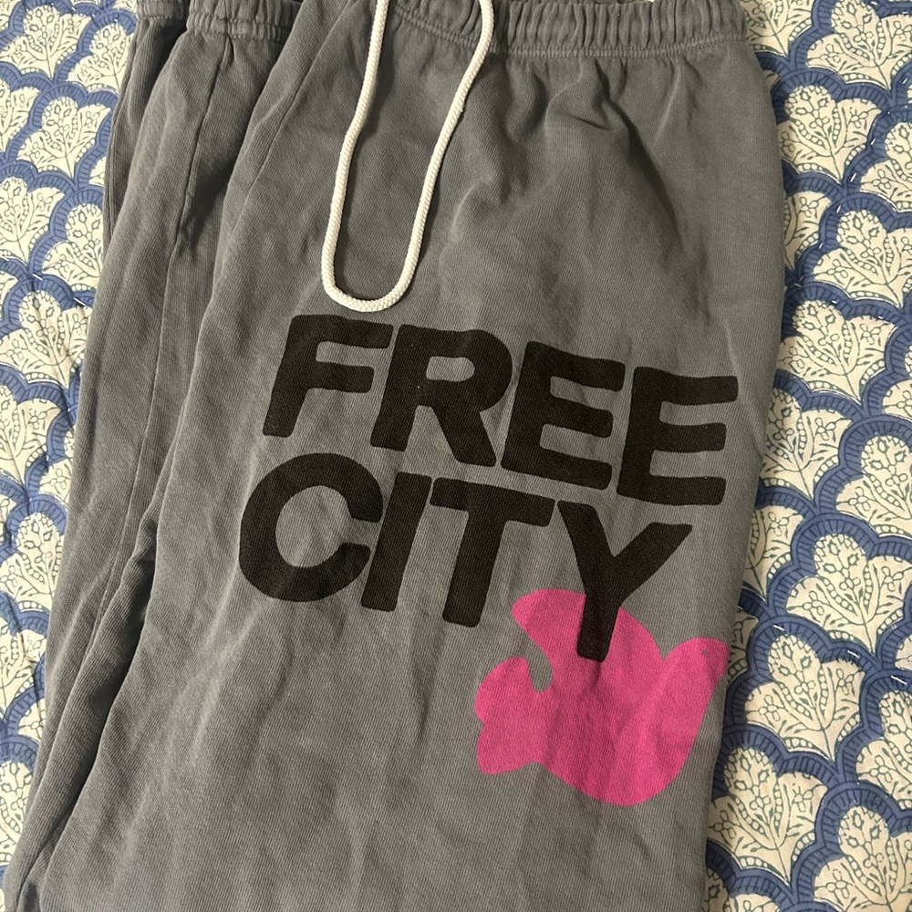 Freecity Gray Pants with Pink Accent